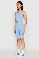 Womens Keyhole Back Cropped Tank Top,