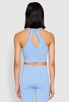 Womens Keyhole Back Cropped Tank Top,