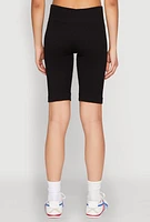 Womens Seamless Ribbed Button Detail Biker Shorts, S-M