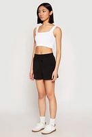 Womens High Waist Drawstring Sweatshorts,