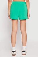 Womens High Waist Drawstring Sweatshorts, Green, Size M