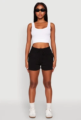 Womens Drawstring Cargo Sweatshorts,
