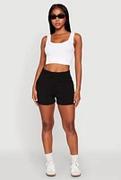 Womens Drawstring Cargo Sweatshorts,