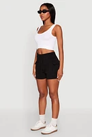 Womens Drawstring Cargo Sweatshorts,