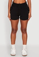 Womens Drawstring Cargo Sweatshorts,
