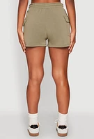 Womens Drawstring Cargo Sweatshorts, S