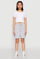 Womens Drawstring Sweatshorts, Grey, Size M
