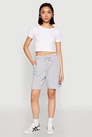 Womens Drawstring Sweatshorts, Grey, Size M