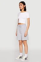 Womens Drawstring Sweatshorts, Grey, Size M