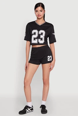 Womens 23 Graphic Jersey Mesh Shorts,