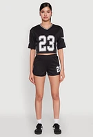 Womens 23 Graphic Jersey Mesh Shorts,