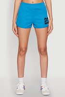 Womens 23 Graphic Jersey Mesh Shorts, Blue,