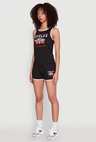 Womens Organic Apples Graphic Tank Top with Contrast Trim, Black, Size M