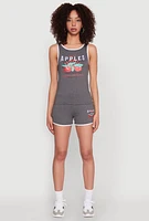 Womens Organic Apples Graphic Tank Top with Contrast Trim, Grey, Size M