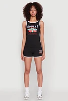 Womens Organic Apples Graphic Contrast Trim Shorts,