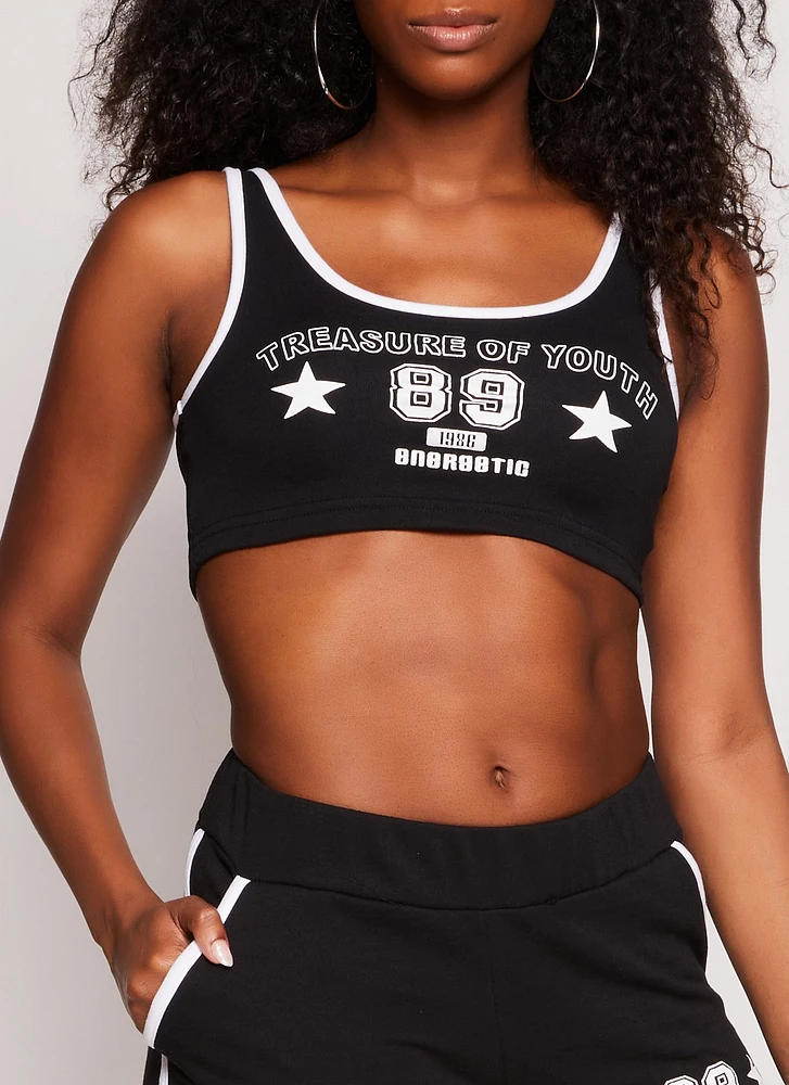 Womens Treasure Of Youth 89 Graphic Crop Top, L