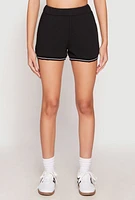 Womens Striped Trim Shorts,