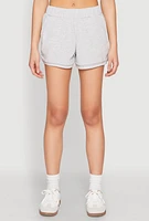Womens Striped Trim Shorts, Grey, Size S