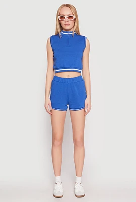Womens Striped Trim Shorts, L