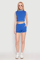 Womens Striped Trim Shorts, L