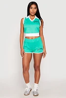 Womens Brooklyn Sleeveless Johnny Collar Top, Green,