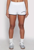 Womens Brooklyn Dolphin Shorts, White, Size L