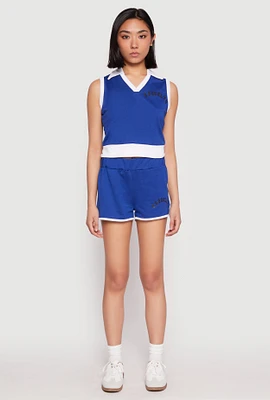Womens Brooklyn Dolphin Shorts, Blue, Size S