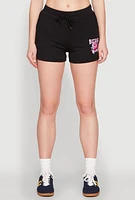 Womens French Terry Bear Graphic Shorts,