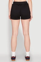 Womens French Terry Bear Graphic Shorts,