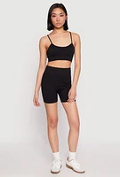 Womens Seamless High Waist Biker Shorts,