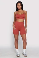 Womens Seamless High Waist Biker Shorts,