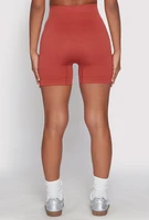Womens Seamless High Waist Biker Shorts,