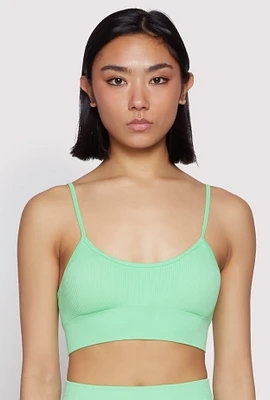 Womens Seamless Cami Sports Bra, Green,