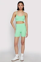 Womens Seamless Cami Sports Bra, Green,