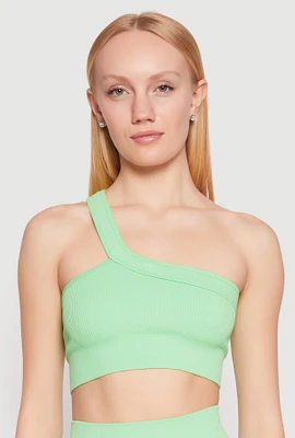 Womens Seamless One Shoulder Crop Top,