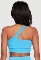 Womens Seamless One Shoulder Crop Top,