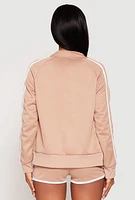 Womens Varsity Stripe 08 Track Jacket, Beige, Size M