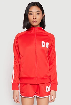 Womens Varsity Stripe 08 Track Jacket, Red, Size S