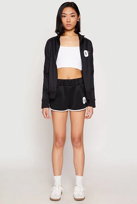 Womens Contrast Trim 08 Dolphin Shorts, Black, Size M