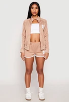 Womens Contrast Trim 08 Dolphin Shorts, Khaki,
