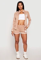 Womens Contrast Trim 08 Dolphin Shorts, Khaki, Size XL