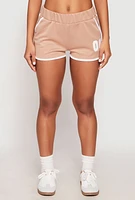 Womens Contrast Trim 08 Dolphin Shorts, Khaki, Size XL