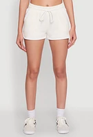 Womens Drawstring Waist Contrast Trim Dolphin Shorts,