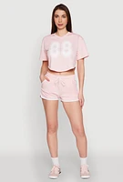 Womens Drawstring Waist Contrast Trim Dolphin Shorts, Pink, Size M