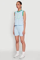 Womens 31 Graphic Contrast Trim Jersey,