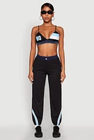 Womens Jersey Mesh 90 Graphic Contrast Trim Bralette, Multi,