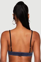 Womens Jersey Mesh 90 Graphic Contrast Trim Bralette, Multi,