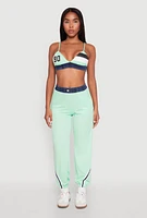 Womens Jersey Mesh 90 Graphic Contrast Trim Bralette,