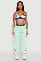 Womens Jersey Mesh 90 Graphic Contrast Trim Bralette,