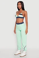 Womens Jersey Mesh 90 Graphic Contrast Trim Bralette,